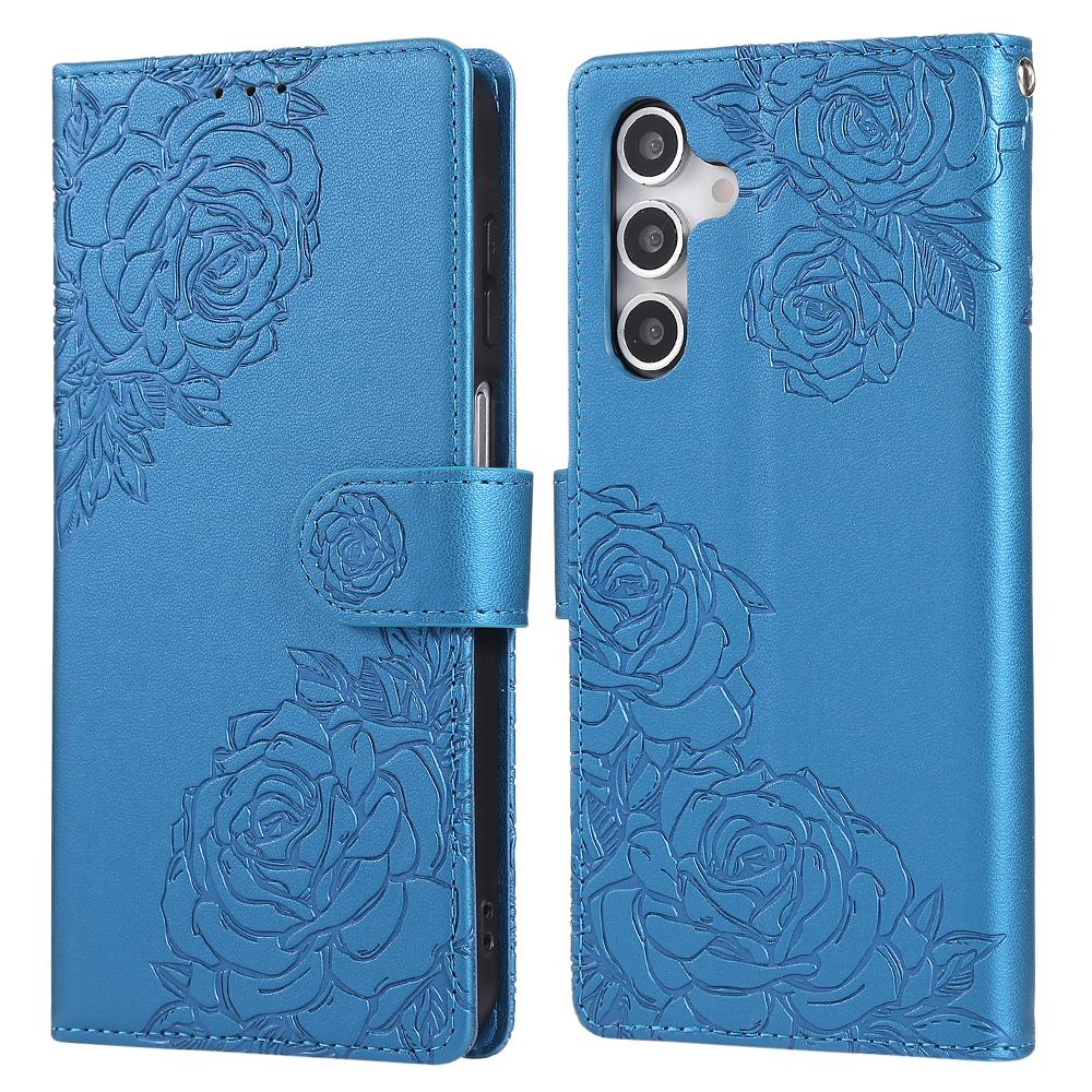 For Samsung Galaxy A16 4G/5G Case Rose Flower Wallet PU Leather Phone Cover with 3 Card Slots