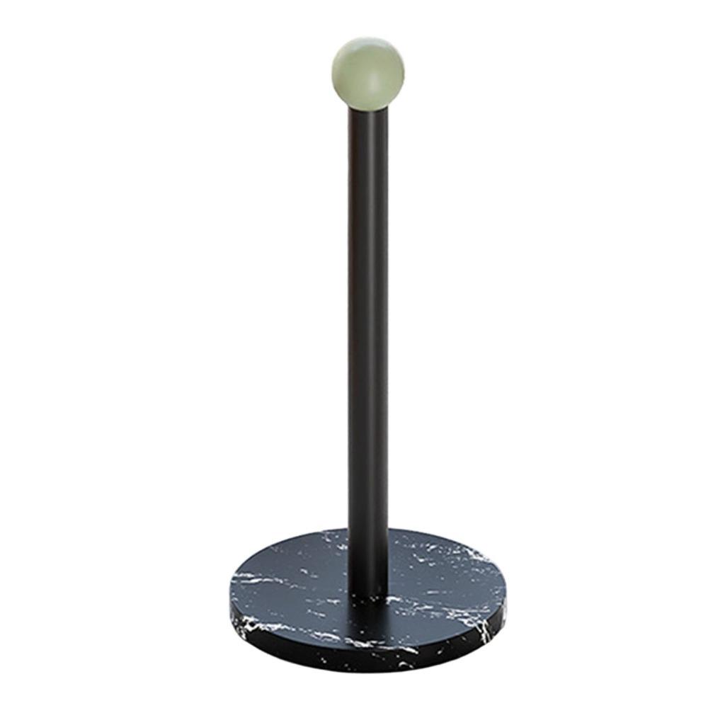 Iron Marble Paper Towel Holder Weighted Base Anti Slip Countertop Paper Towel Stand Black Green Space-Saving