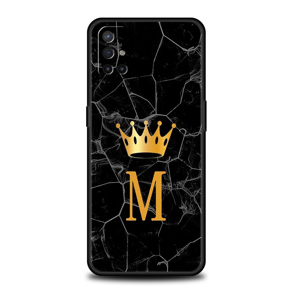 Crown Letter A To Z Phone Case For OnePlus 15 13 12 11 10 Pro 13T 13R 12R 9 8T 8 7 7T 9R Nord 2T CE 2 3 4 5G Soft Cover