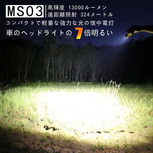 IMALENT MS03 Lightweight Flashlight, High Brightness, Powerful, 13,000 Lumens, Long-Range Illumination (324 Meters), CREE XHP70.2 Chip, EDC LED, Milit