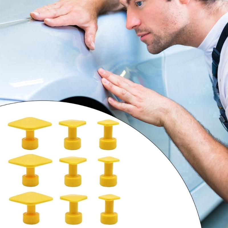 9Pcs Dent Repair Tool Puller Tabs Auto Maintenance Tool Dent Removal Tool Tabs Dent Removal Pulling Tab