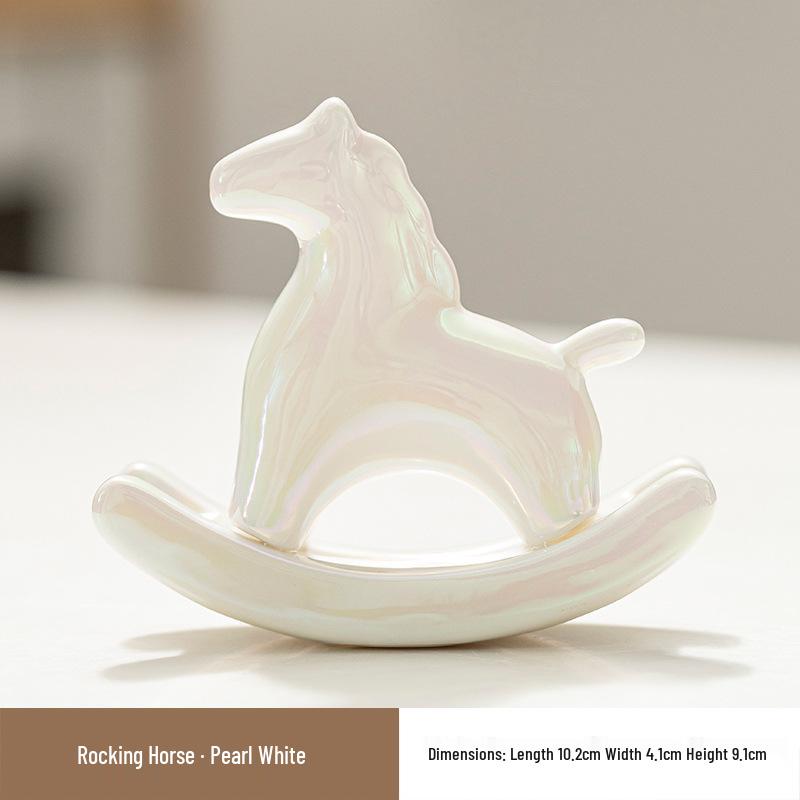 Ceramic Green Wobbly Horse Tea Pet Ornament for Home Decor