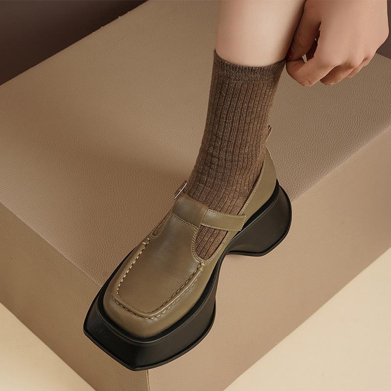 2025 spring and summer new Mary Jane women's fashion casual thick sole heightening shallow mouth single shoes women's casual versatile