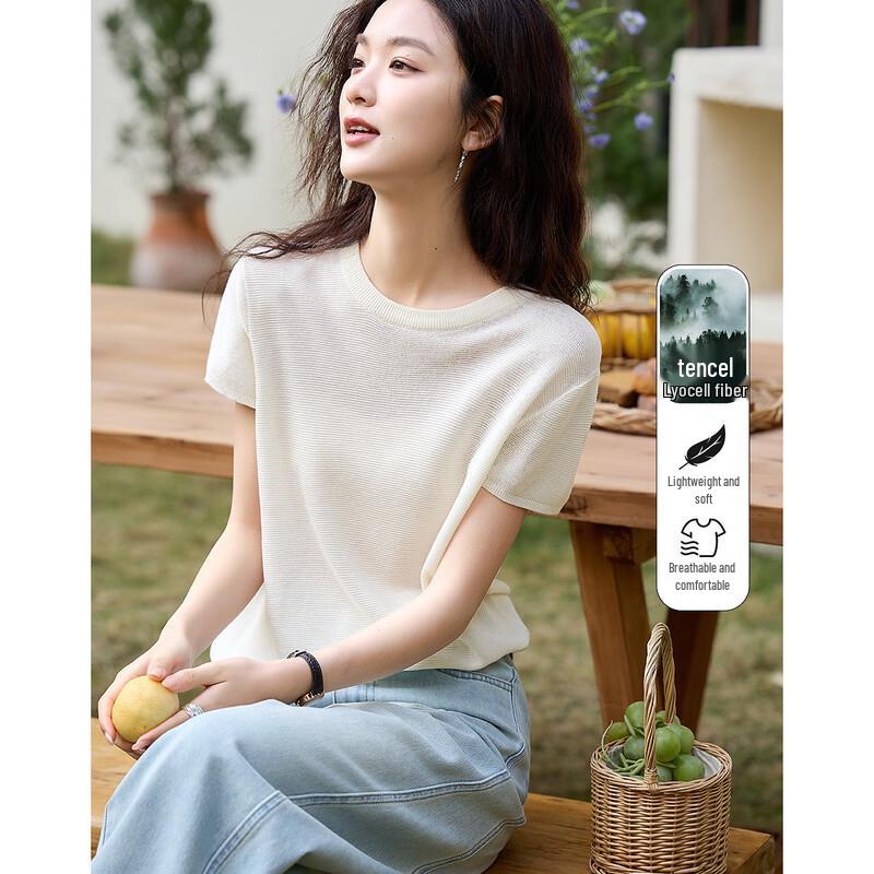 Demana Women's Summer Linen Lyocell Blend Knit Top