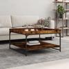 VidaXL Table basse chêne fumé 80x80x45 cm bois d'ingénierie et fer 832815