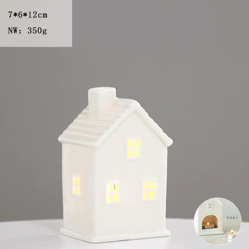 Ceramic House Candle Holder, Nordic Creative Candlestick for Home, Dinner & Wedding Table Decor