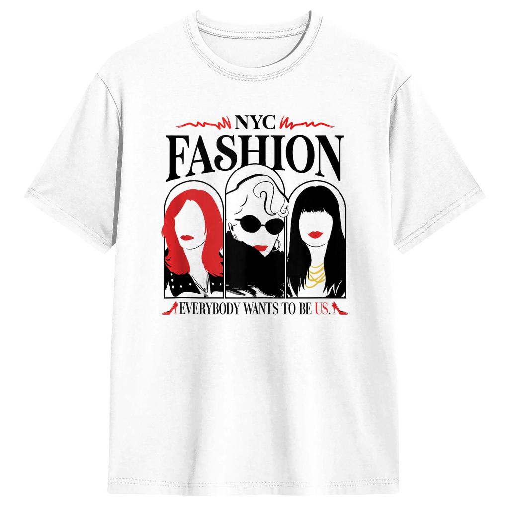 Maglietta per Coppia The Devil Wears Pradaed New York Tacchi Rossi Magliette Harajuku T-shirt Estiva Y2K Abbigliamento Casual in Cotone Regalo