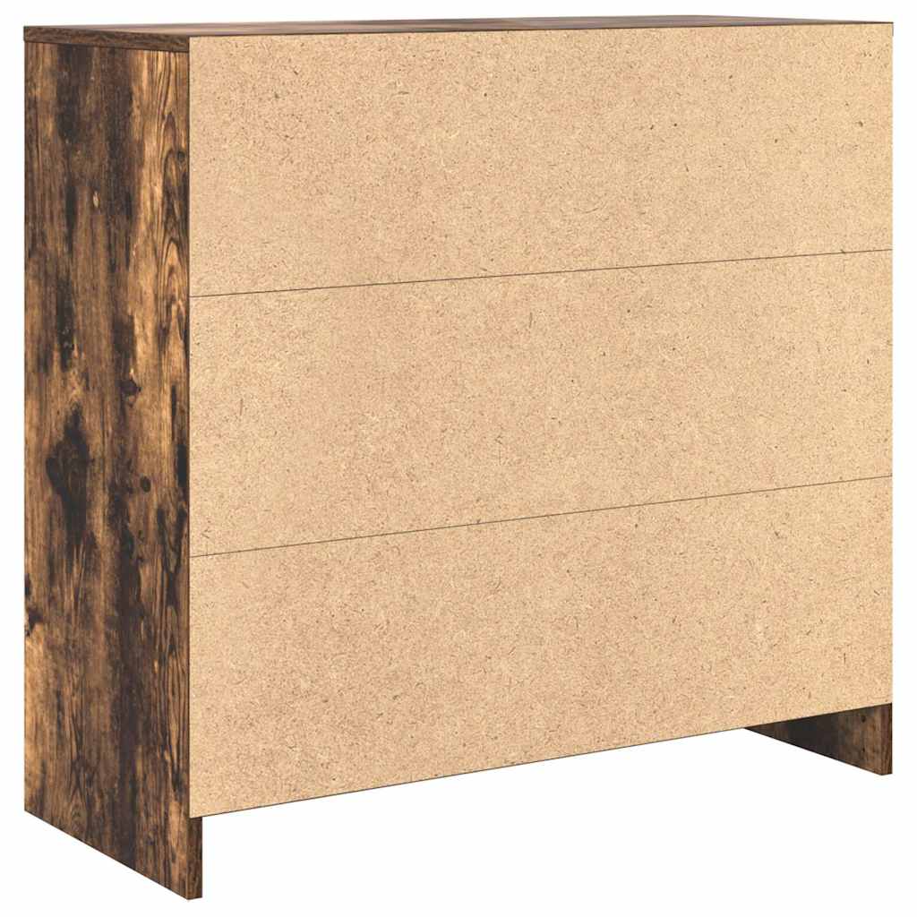 Sideboard with Drawer Smoked Oak Finish 80 x 34 x 76 cm Engineered Wood