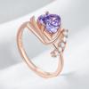 Sparkling Purple Natural Zircon Ring For Women Fashion  Rose Gold Color Party Accessories Daily Vintage Jewelry