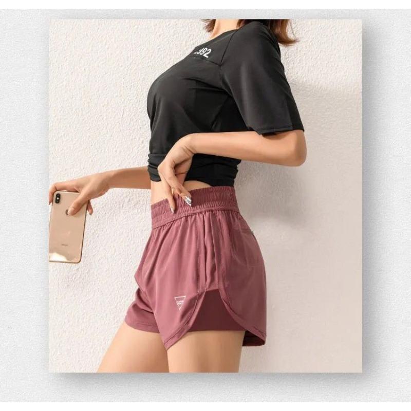 Women's Summer Quick-Dry Fake Two Loose Sports Shorts  Thin Training Yoga Running Casual Pants