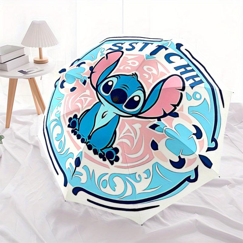 

1pc Disney Character Stitch Automatic Opening and Closing Umbrella - Small Umbrella Suitable for Various Occasions, Portable 3-Fold Small Um