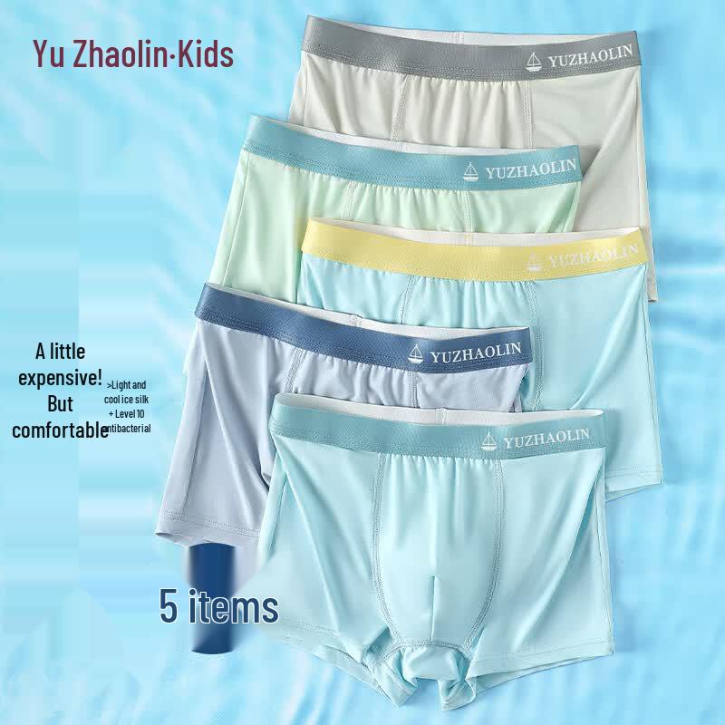 Yuzhaolin Boys  Ice Silk Boxer Briefs 5-Pack 130