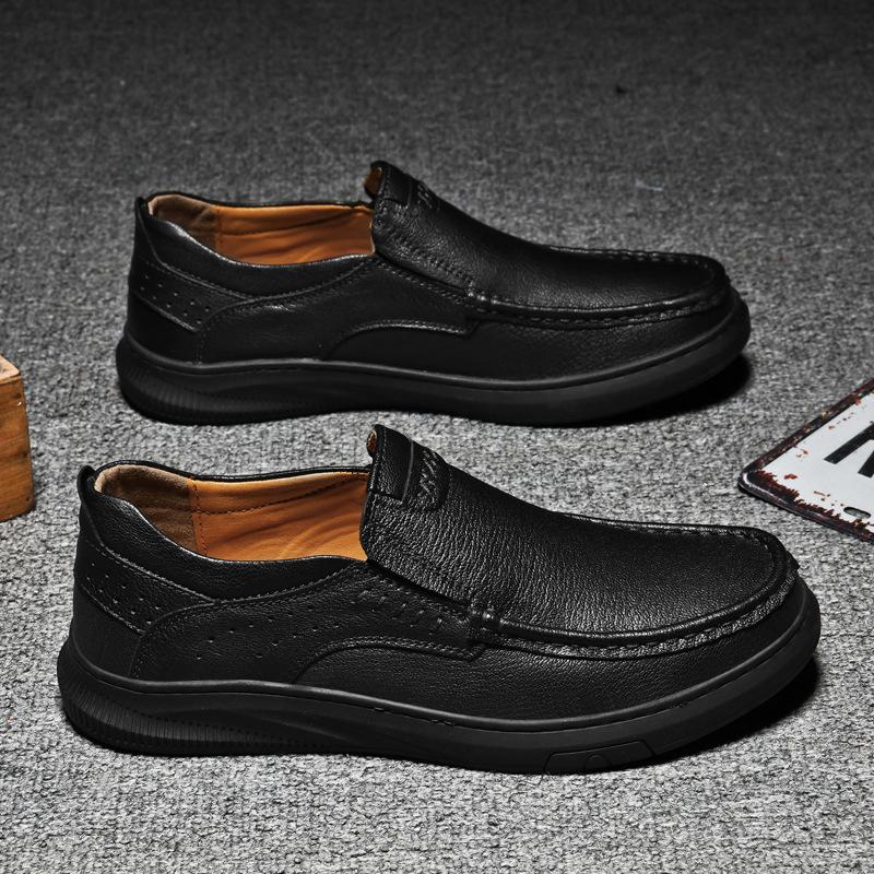 New Shoes for Men Genuine Leather Casual Shoes Comfortable Concise Designer Flat Shoes Cool Slip-on Cow Leather Loafers