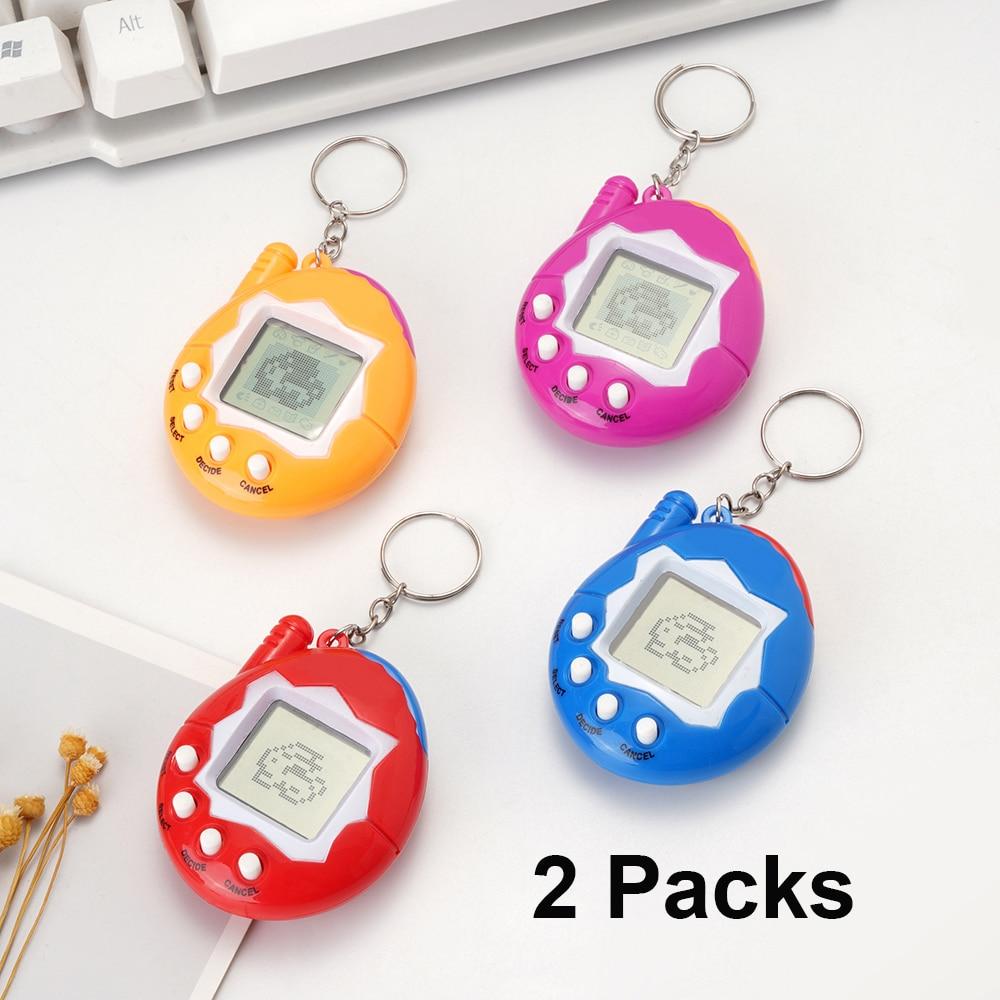 Non-Toxic 2 Pack Tamagotchi Style Virtual Pet - Lcd Digital Pocket Game Keychain For Kids Retro Mini Electronic Toy Gift