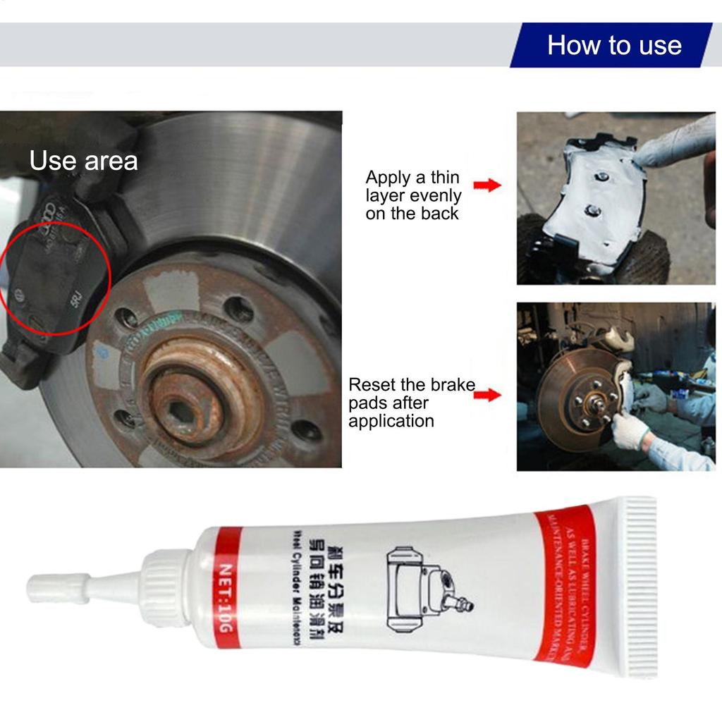 10G Long-Lasting Brake Grease Heat Resistant Brake Pin Parts Grease Car Efficient Squeal Stopper Lube Protection For Cleaning