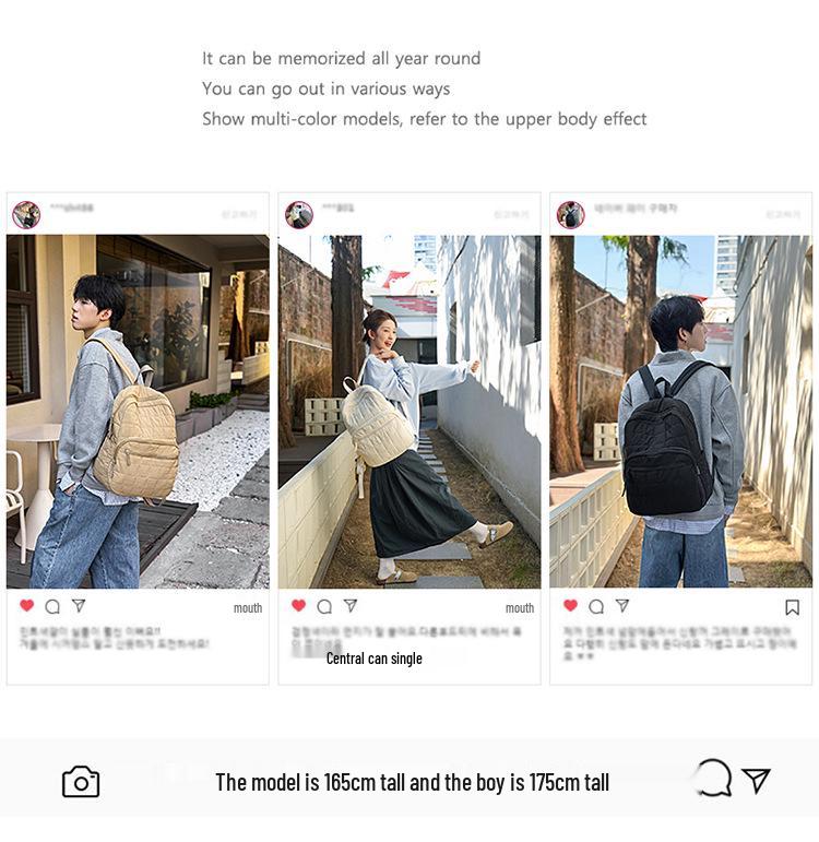 Women's Quilted Casual Outdoor Backpack - Large Capacity, Fashionable Laptop and Mummy Bag