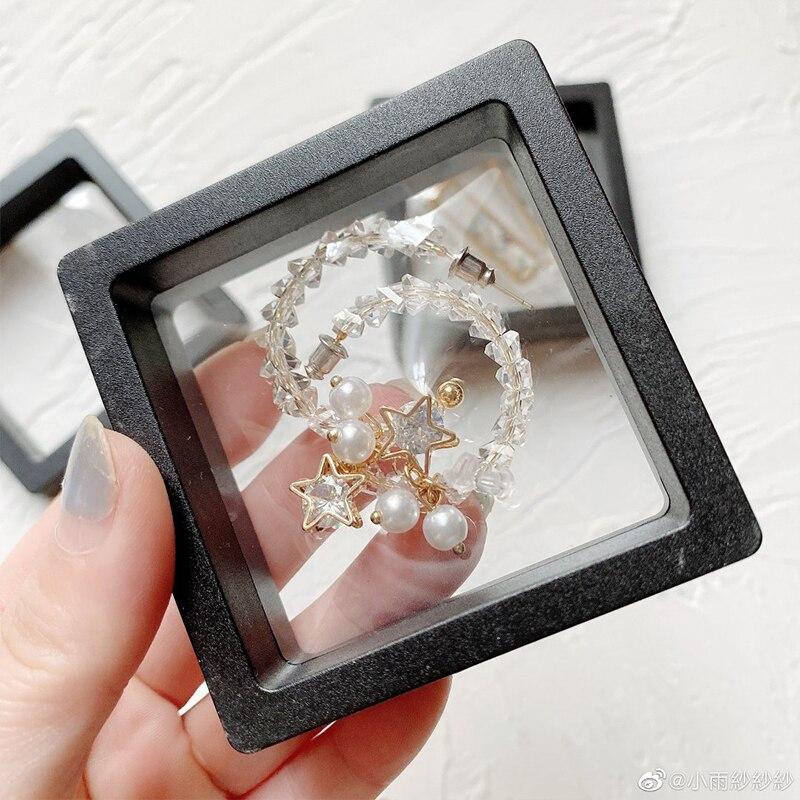20 Pack 3D Floating Display Cases - Dustproof Acrylic Jewelry Storage Boxes with Elastic Film, Transparent Hanging Organizer - Jewelry Gift Box