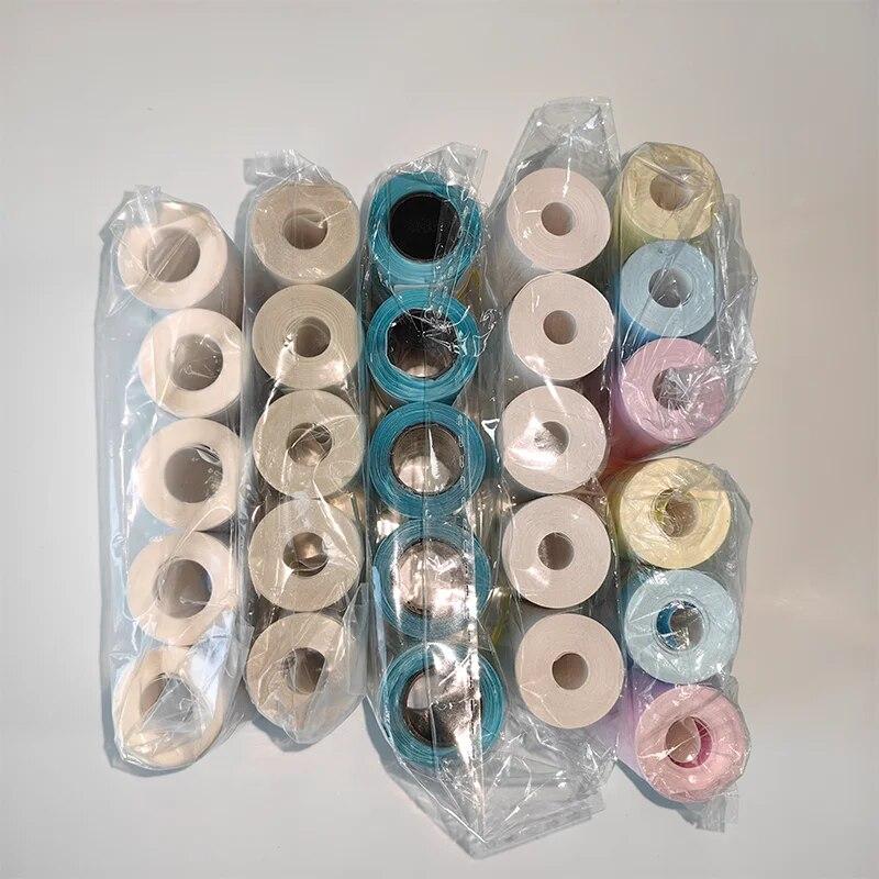 57mm Width Thermal Papers for HD Mini Printer White Adhesive Semi Transparent Blue Pink Orange Colors Roll Sticky Paper Supplies