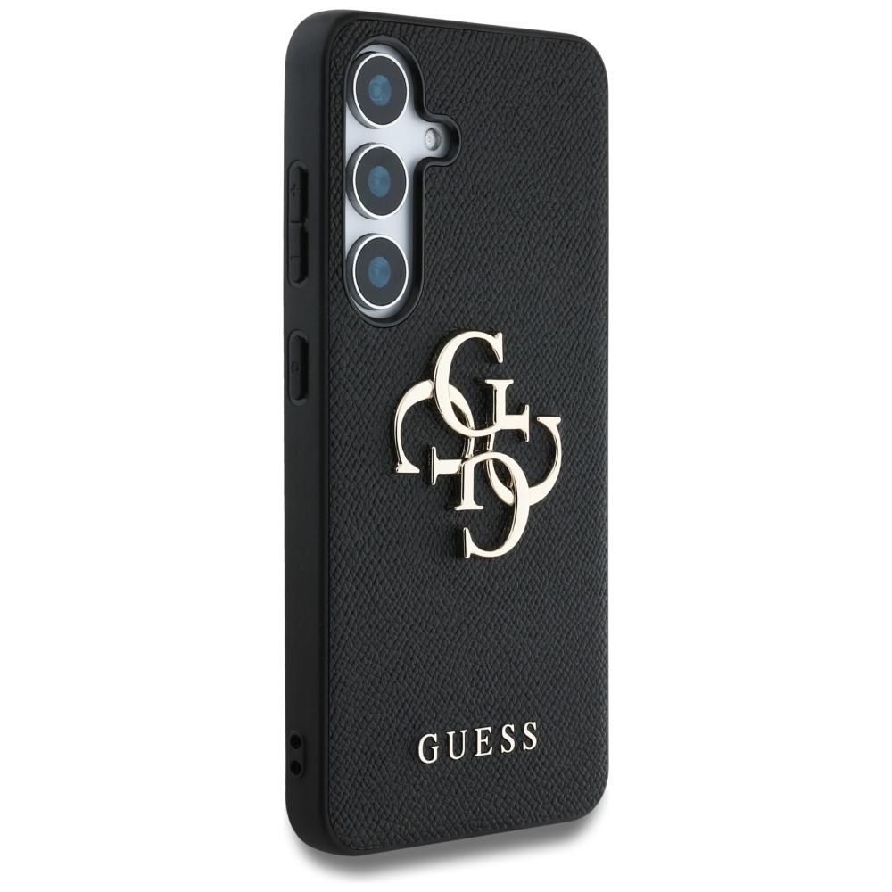 Guess Grained Big 4G Logo Small Case Classic Logo For Samsung Galaxy S25+ Black