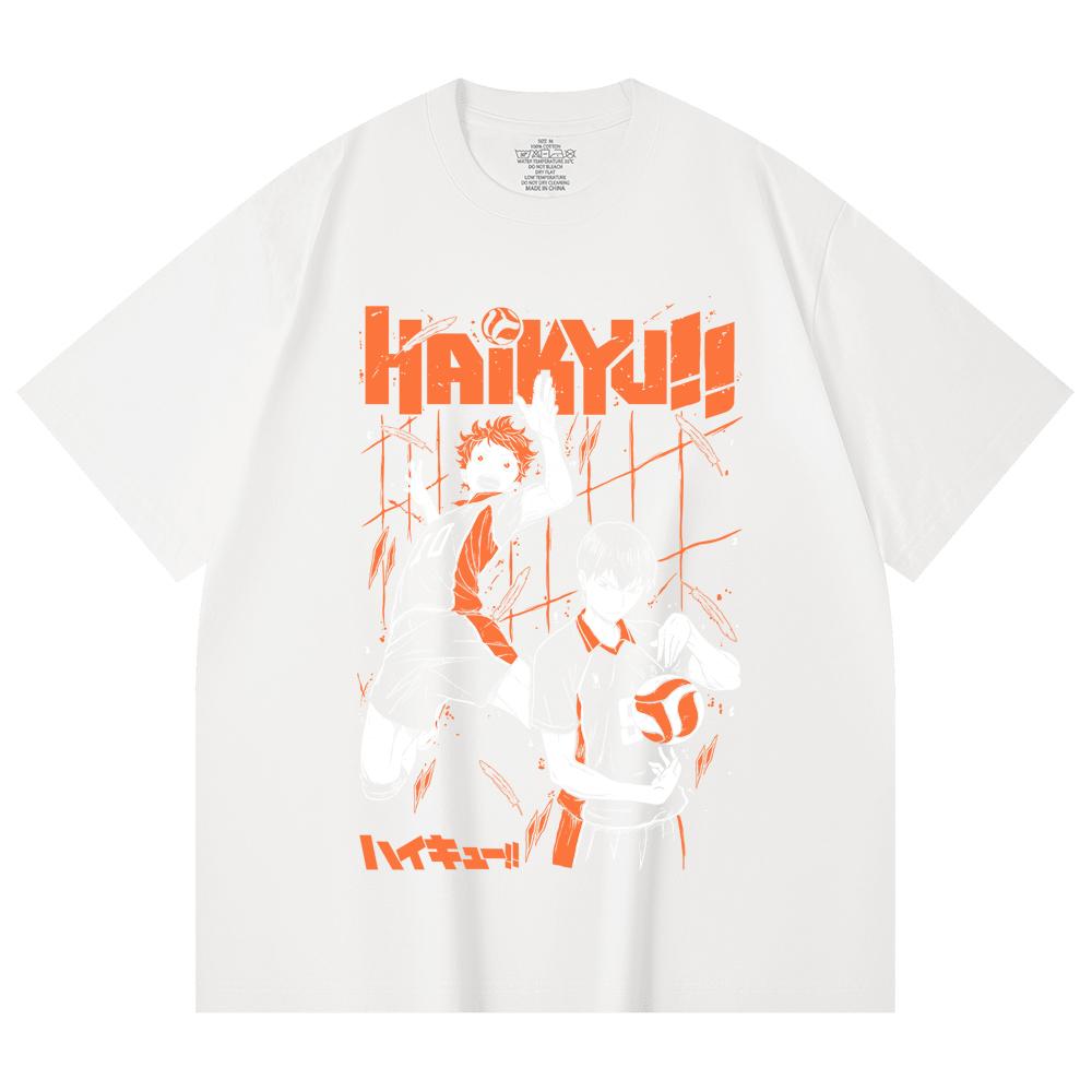 230 Gsm 100% Cotton Haikyu V2 Hinata x Tobio Print Unisex Heavy Cotton T Shirt