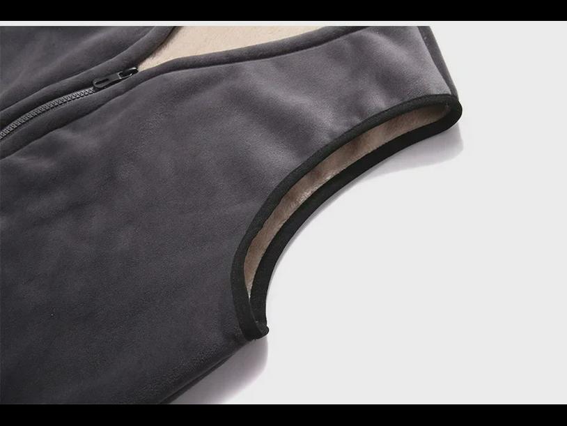 Pánská plus sametová bezrukávová vesta velkých velikostí pro podzim/zimu, pro teplo a ležérní pohodlí