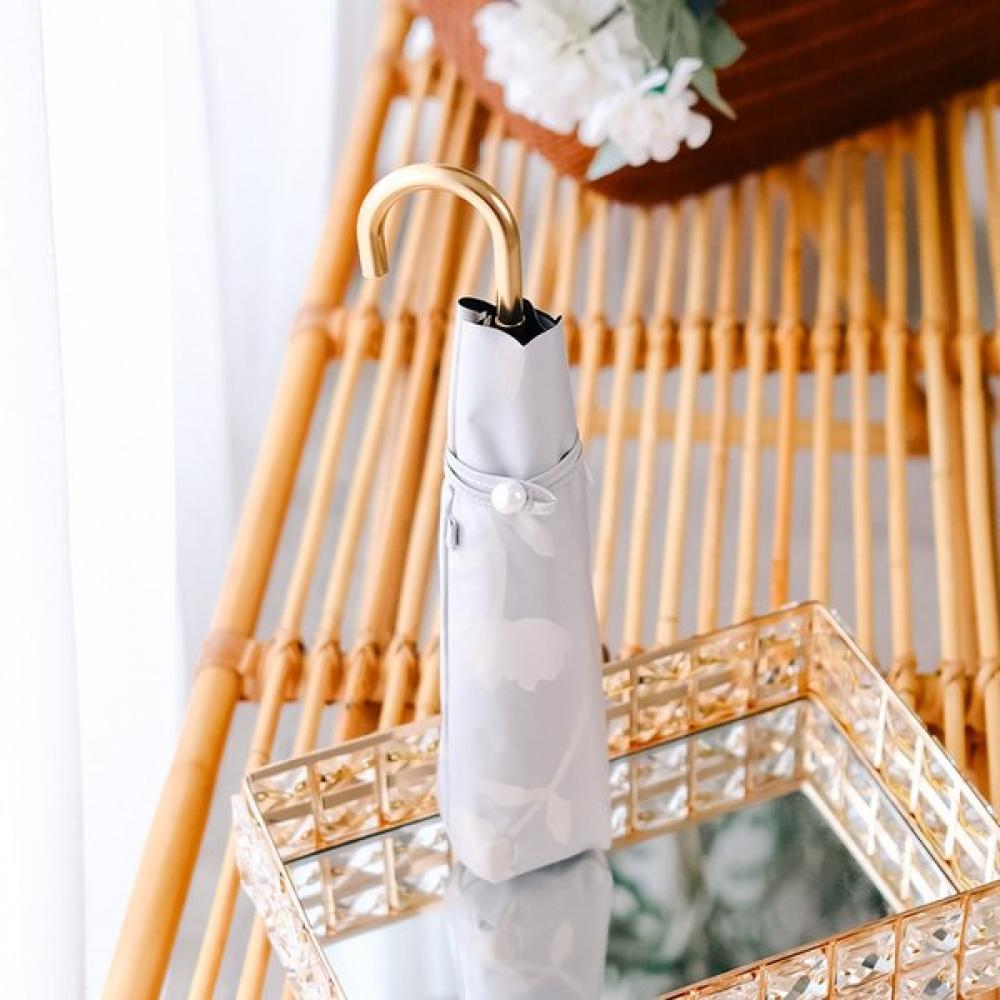 Wpc Flower Shadow Block 3 Fold Umbrella 801 18067 102 off-white