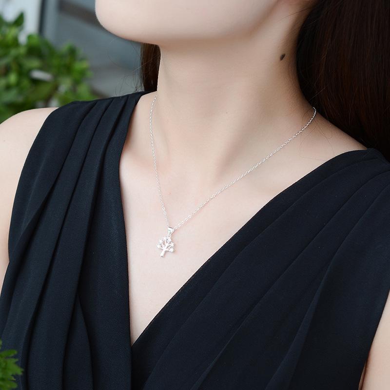 S925 Silber Weihnachtsbaum Mikro-Set Diamant Schlüsselbeinkette