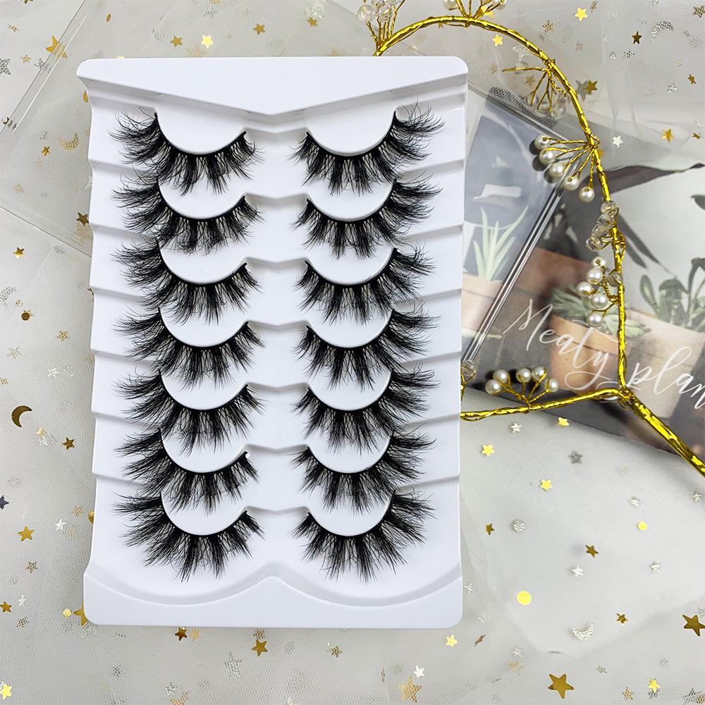 3D false eyelashes 7 pairs of thick natural three-dimensional curled fluffy simulated pair of eyelashes