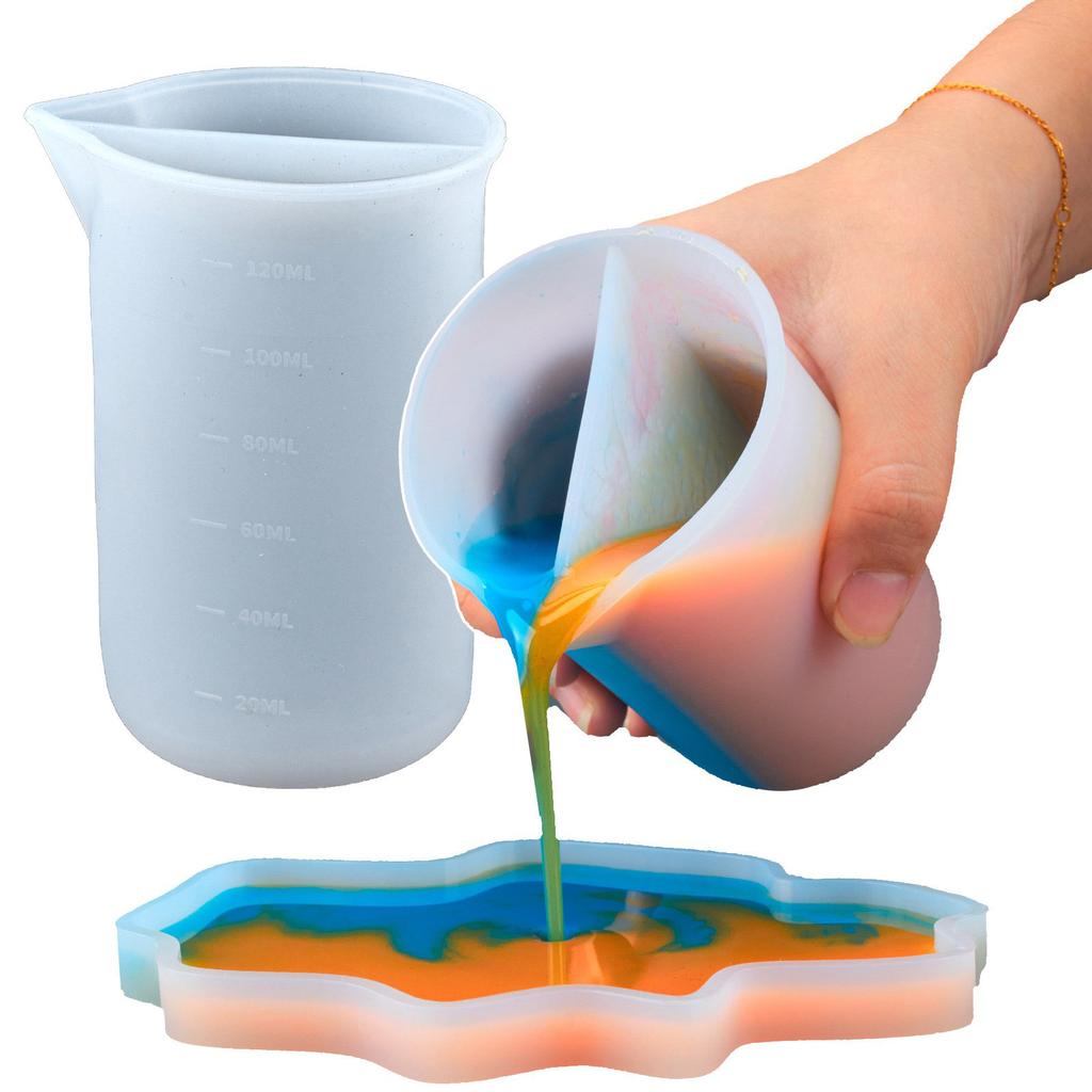 Silicone Mixing Cup 120ML Craft Mixing Container Silicone Texture Paint Pouring Split Cups Suitable for Mixing Resin