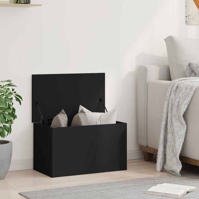 VidaXL Black Storage Box 60x35x35 Cm Engineered Wood, Blanket Box, Storage Chest, Storage Box 840675