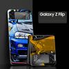 For Samsung Galaxy Z Flip 3 4 5 Hard Black Folding PC Phone Case Blue Red JDM Sport Car Luxury For Samsung Z Flip3 Back Cover