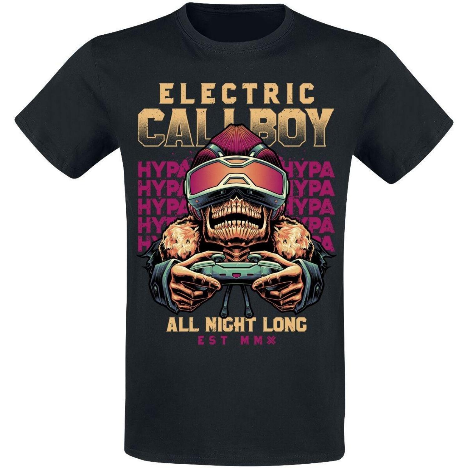 

Crew Neck T - Shirt with Electric Call Boy Cyber Skull Gamer Creative - Inspired Graphic Featuring Rock Art for Fans Electric XXXXXL чорний
