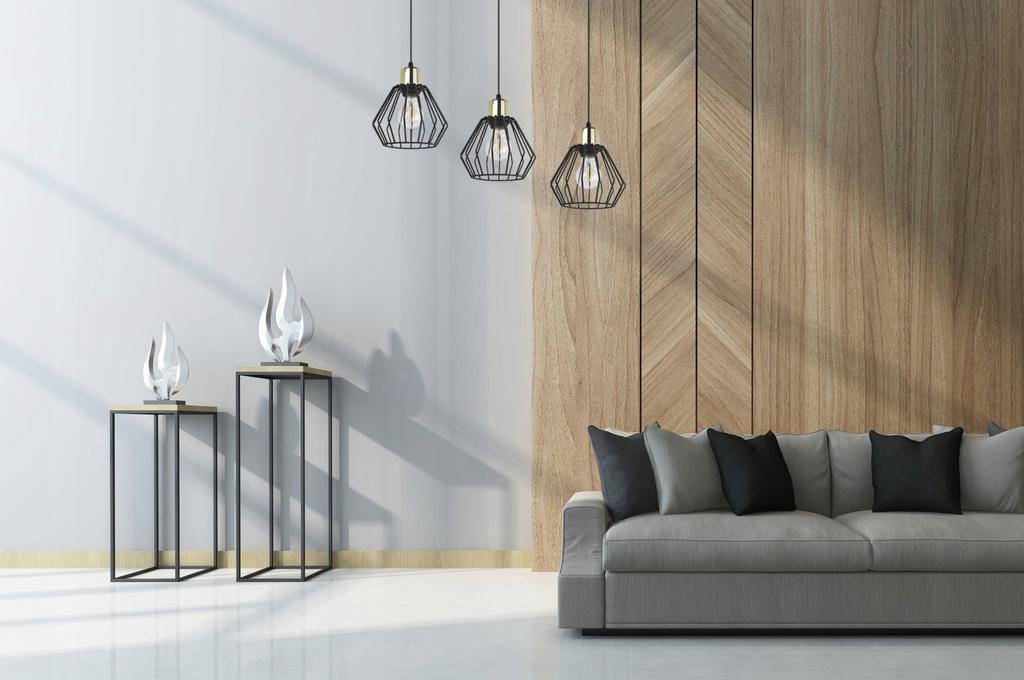 Hanging Lamp, Ceiling Chandelier, Wire Shade, Led