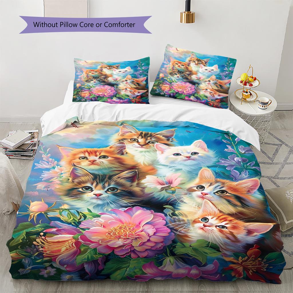 Set Copripiumino Trapuntato con Fantasia Cartone Animato Federa Decorazione per la Casa Regalo di Compleanno (1 * copripiumino + 2 * federa, senza nucleo)