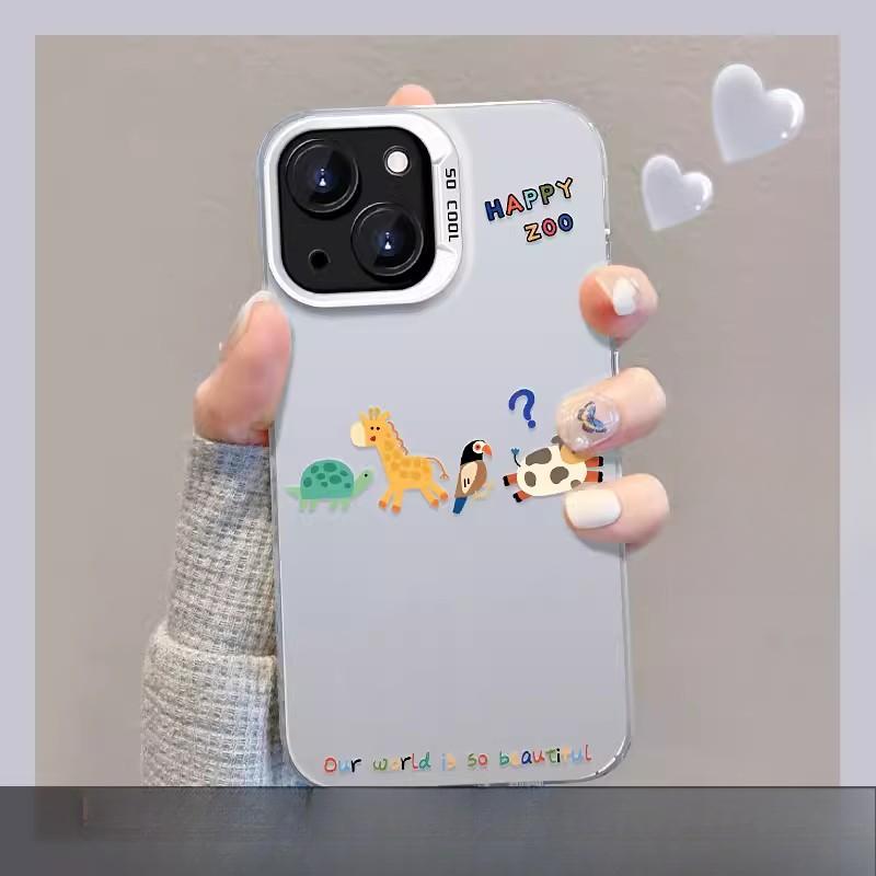 

Applicable To Apple 14 Mobile Phone Case Iphone13 Cute Animal Invisible Bracket 12pro Color Silver Matte 11 Large Holes iPhone 6s Plus