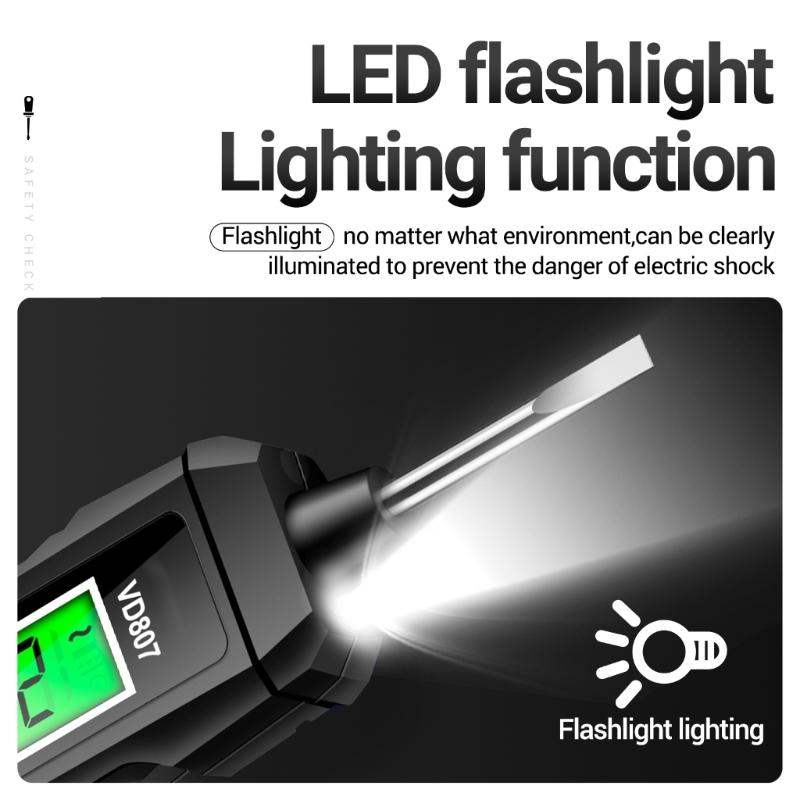 Electrical Screwdriver LCDBacklights Flashlight Sensitivity Adjustable Electrician Automatic Meter Voltage Tester Tools