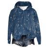 Women's Hooded Long Sleeve Printed Flannel Top Hooded Sweatshirt