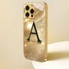 Electroplated Glass Designed Phone Case Letter A Light Shadow Art Pattern For iPhone 17 Air 16 15 14 13 Pro Max Plus Hard Shell