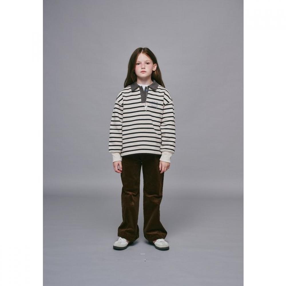 Bluetail Navy ConTrasT STripe Collar T shirT azi4Ts05nv