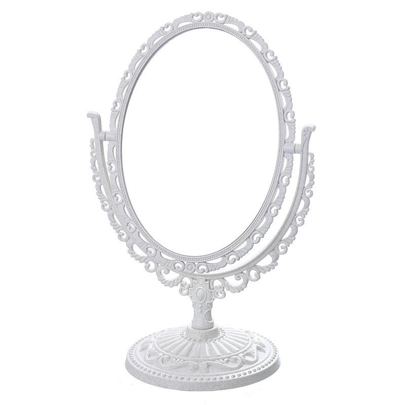 1Pcs Desktop Makeup Mirror Double-sided Beauty Makeup Mirror Bedroom European Retro Mirror Desktop Beauty Touch-up Love Mirror
