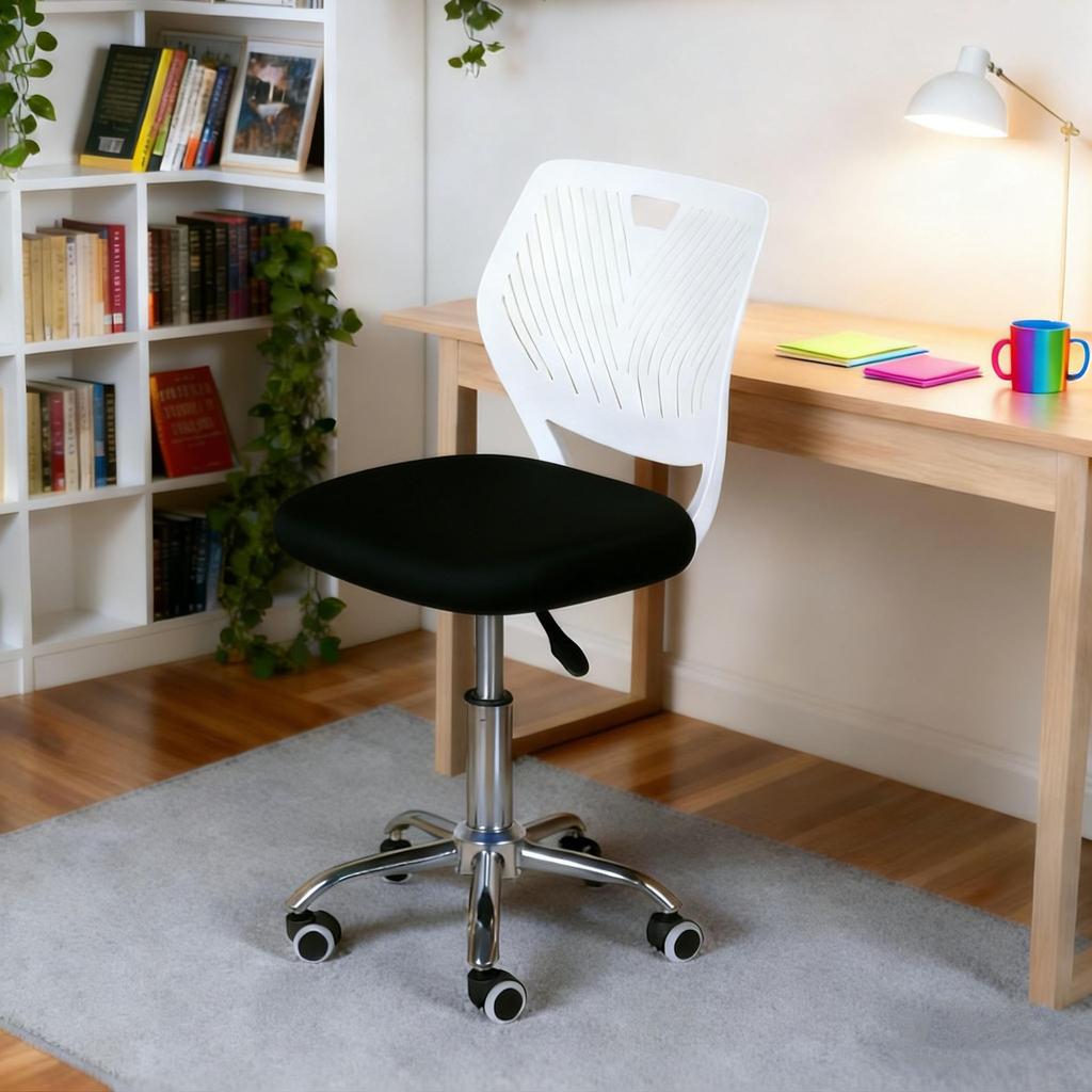 Adjustable Children's Study Chair with Back Support, Swivel Design for Bedroom and Desk
