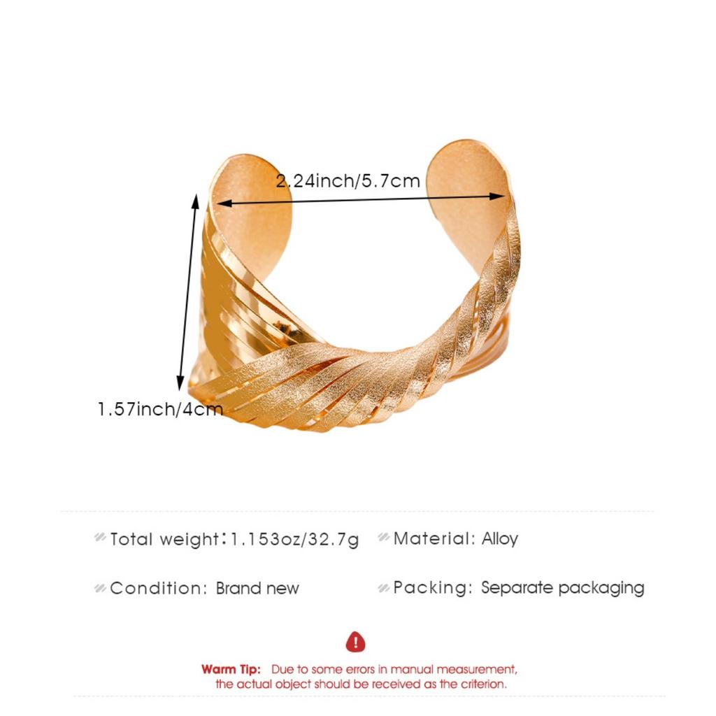 Exaggerated Cross Twisted Open Cuff Bangle Irregular Multi Layer Texture Wide Wrist Bracelet for Women European Punk Statement Hand Jewelry