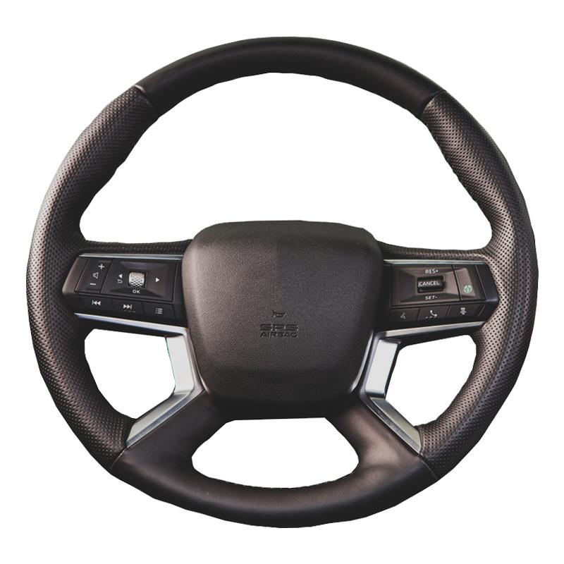 DIY Custom Original Car Steering Wheel Cover For Mitsubishi Outlander 2022-2023 Black Leather Braid For Steering Wheel