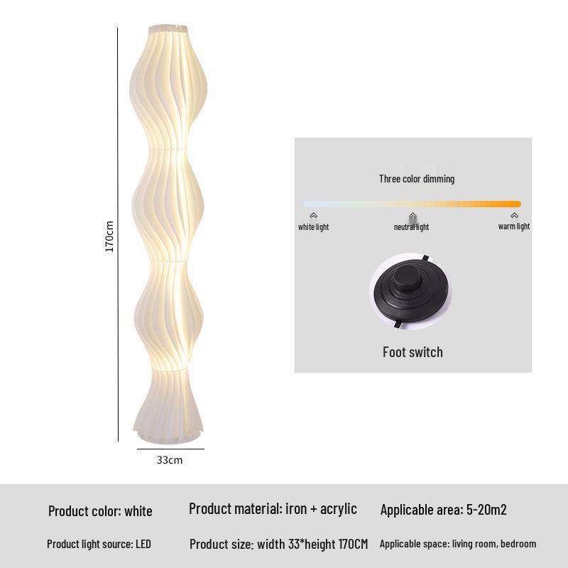 Nordic Designer Floor Lamp: Atmosphere Light with Art-Inspired Grass Skirt for Bedroom or Living Room.
