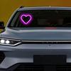Solar Heart Shaped LED Car Light for Triangle Window Wireless Decorative Neon Lamp for Interior Exterior Suction Cup Mount Ambient Car Lighting