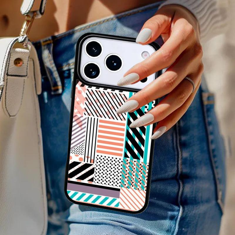 Polka Dots Lines Abstract Art Phone Case For iPhone 17 Air 14 15 13 12 Max Cover For Apple 16e 11 Pro Max Plus Coque