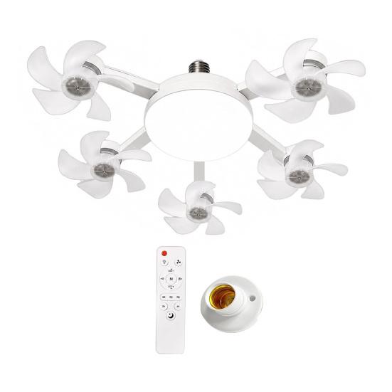 Ventilatore da Soffitto con Luce 3/4/5 Pale e Telecomando, 2-in-1 LED Silenzioso tipo Drone per Ventilazione Soggiorno, Pale Pieghevoli, 3 Velocità Dimmerabile, Attacco E27 per