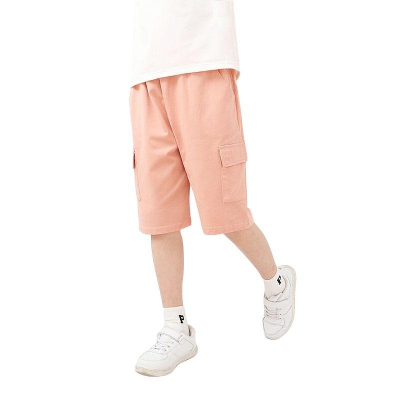 Summer Crawler K-style Kids Pure Color Sports Shorts Children's Quick-Drying Breathable Cargo Pants Girl Mid-Waist Pants