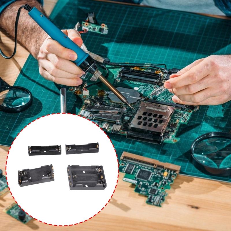 3A Battery Holder With Solderable Terminals Pin Plastic Case For Circuit Board Projects