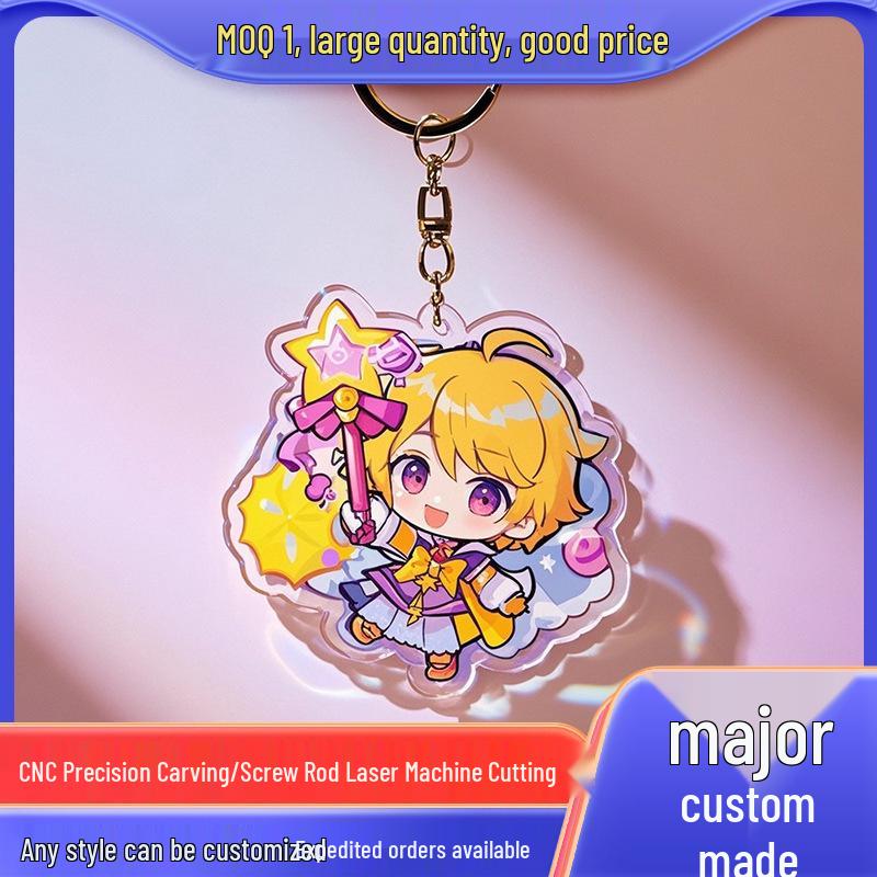Custom Acrylic Cartoon Anime Keychain: Student Decorative Pendant & Small Gift